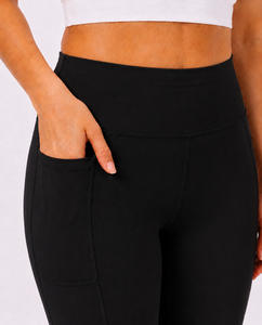 Black High-Waist Women's Yoga Pants Breathable Stretch Knitted Weaving Fabric <b>Butt</b> <b>Enhancement</b> Support Ruched Solid - Product Image 6