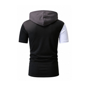Conjunto de Camiseta con Capucha y Pantalones Cortos para Hombre, Estilo Color Block, Secado Rápido, Ropa Deportiva Casual, Estilo Urbano, Dos Piezas - Product Image 5