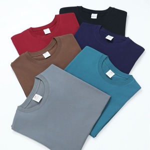 T-shirt pour homme en coton blanc à col rond et manches courtes, coupe classique, décontracté, couleur unie, jersey tricoté, teinture unie - Product Image 6
