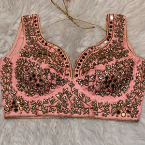 Blusa Corta de Novia Rosa para Mujer, Diseño de Diseñador, Tejido de Satén, 100% Seda, para Boda de Invierno/Primavera/Verano - Product Image 1