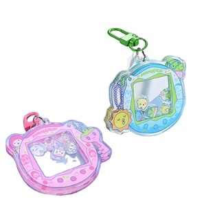 Llavero promocional personalizado al por mayor de plástico acrílico transparente con purpurina y epoxy, tipo shaker - Product Image 3