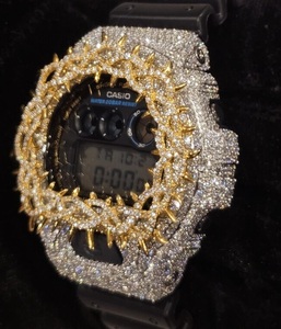 Montre numérique en or rose sertie de moissanite, bijoux hip-hop, montre-bracelet incrustée de diamants, cadeau de luxe - Product Image 3