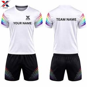 Maillots de sport respirants à col en V imprimés par transfert thermique, uniformes de football unisexes pour adultes, tenue officielle d'équipe scolaire et de club - Product Image 3