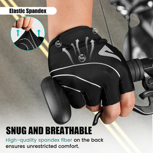 Gants de cyclisme mi-doigts avec rembourrage SBR 5MM, confortables et respirants, pour le sport et le vélo, avec service OEM - Product Image 3