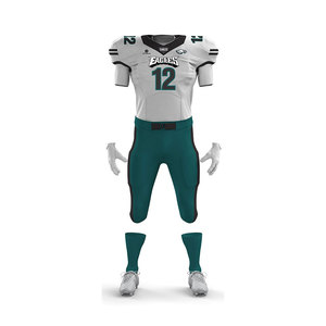 Conjunto de Uniforme de Fútbol Americano Personalizado al por Mayor – Jersey Sublimado Blanco y Verde con Pantalones a Juego |   Uniformes Personalizados para Equipos - Product Image 2