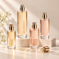 Flacon pulvérisateur de parfum en verre personnalisé avec bouchon pompe doré, atomiseur de parfum vide rechargeable, conteneur cosmétique pour emballage de parfum