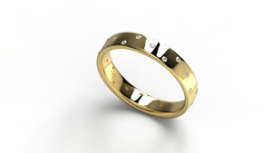 Minimalist 18K Gold Diamond <b>Ring</b> Scattered Diamond Band Flush Set Round Diamond Wedding <b>Stacking</b> Band Fine Jewelry for Women - Product Image 2