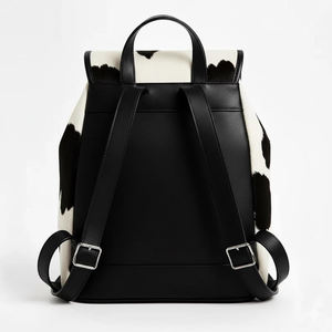 Hair On Cowhide Backpack Vintage Leather <b>Rucksack</b> Spotted Travel <b>School</b> Bag - Product Image 2