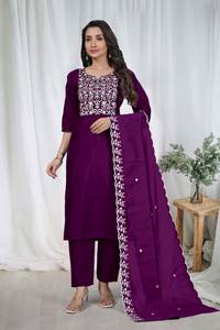 Conjunto de Salwar Kameez de Zain Exports, Tela de Algodón Vertical con Detalle de Bordado, Ropa Casual para Fiesta, para Mujer, Todas las Temporadas - Product Image 6