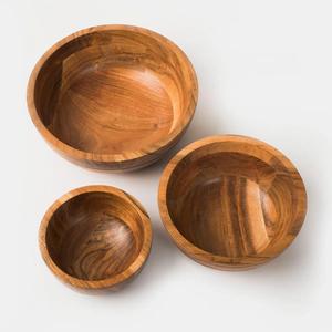 Grande assiette de service en bois blanchi écologique, peu profonde, sur pied, pour centre de table de fête, présentoir moderne - Product Image 5