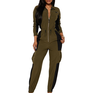 Ensemble coupe-vent pour femme : veste à capuche et pantalon imperméable, coupe-vent, léger, pour activités de plein air, tenue décontractée - Product Image 2