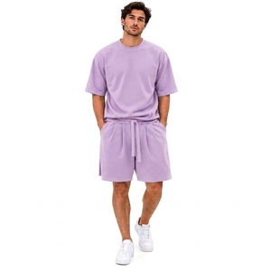 Conjunto de Camiseta y Pantalones Cortos Deportivos para Hombre, Transpirable, de Verano, Personalizado con Serigrafía, de Poliéster/Algodón Satinado, para Gimnasio y Uso Casual - Product Image 1
