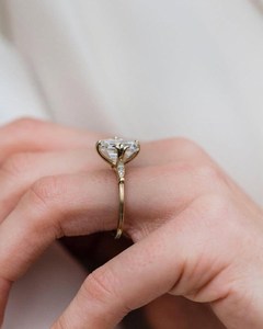 Luxury 3.01CT Asscher Cut <b>Diamond</b> Promise Solitaire <b>Ring</b> Lab Grown 14K Yellow Gold Jewelry For Wedding Gift Charms - Product Image 2
