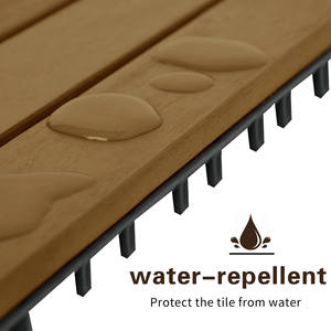 Baldosas de Madera de Acacia Antideslizantes para Terraza, Suelo de Madera Encastrable para Exteriores - Product Image 3