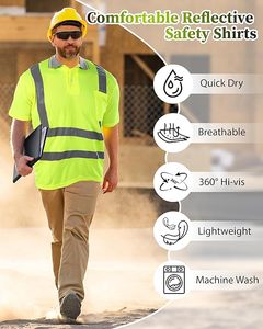 <b>Top</b> Selling High Visibility Two Tone Long Sleeve Work Wear Safety Shirt 100% Polyester Hi Vi <b>Reflective</b> Safety Shirt - Product Image 2