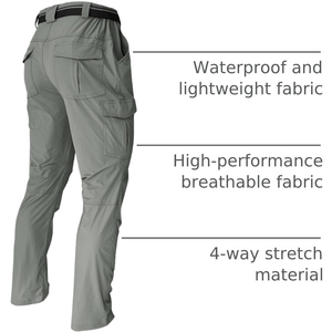 Pantalones de senderismo de alto rendimiento, material resistente al agua con tela elástica para actividades de trekking, montañismo y camping. - Product Image 5