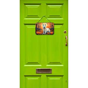 New White German Shepherd Fall <b>Wall</b> Hanging <b>Prints</b> Multicolor Aluminum Metal Sign for Kitchen Bar <b>Bathroom</b> Home Decor 8HX12W - Product Image 2