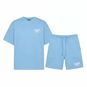 Conjunto de Verano Personalizado para Hombre, 100% Algodón Ecológico, Camiseta Deportiva de Manga Corta Holgada y Pantalones Cortos con Colores Personalizados - Product Image 4