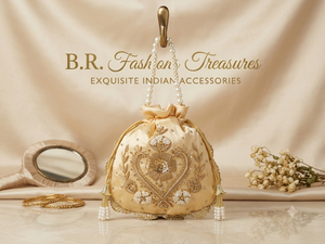 Bolso de mano de satén bordado con cuentas y forro, con correa de perlas y cordón, ideal para bodas y fiestas nupciales. - Product Image 1