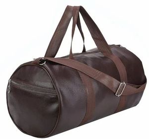 Vintage Genuine Leather Barrel-Shaped Duffle Bag Custom Logo Zipper Closure Single Handle Unisex Gym Use Other Capacity Shoulder - Product Image 3