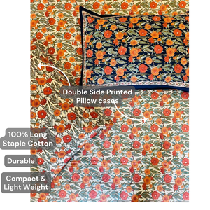 Nouvelle collection : Drap de lit King Size en coton de Jaipur, fabriqué artisanallement, imprimé à la main, 108" x 90", écologique, doux, durable, pour la maison, l'hôpital, l'hôtel - Product Image 3