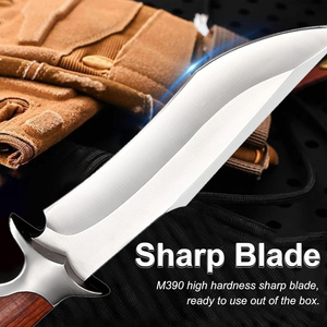 Couteau tactique artisanal en acier au carbone, accessibilité pour porte-couteau d'épaule, fusion de puissance et d'élégance avec étui en cuir véritable - Product Image 3