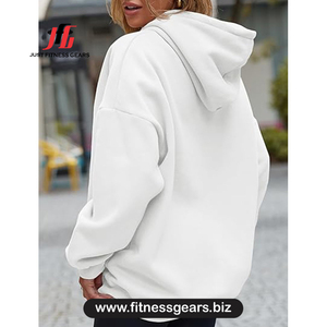 Sudadera Extra Grande para Mujer, Color Sólido, Tejido de Algodón, Manga Larga, Transpirable, para Otoño - Product Image 2