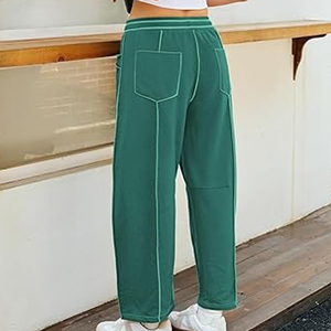 Women Daily Wear Cargo Pants Wide Leg Sweatpants High Waist <b>Drawstring</b> Casual Loose Fit Streetwear - Product Image 3