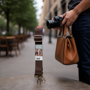 Tracolla per borsa Ilan 2,5 cm marrone regolabile per fotocamera e borsetta - Product Image 2