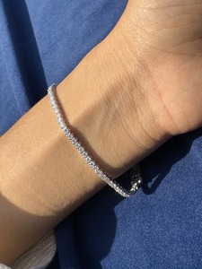 Pulsera de tenis con diamantes cultivados en laboratorio, corte brillante redondo, joyería fina de lujo para mujer, regalo de boda disponible para la venta. - Product Image 6