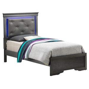 Letto Singolo Metallico Nero Lorana G6502C TB3 - Product Image 1