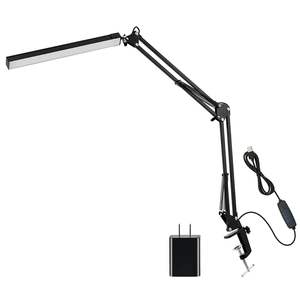Adjustable <b>LED</b> Desk Lamp with Clamp Swing Arm & 360 Rotation 3 Modes & 10 Brightness Levels <b>Reading</b> Table <b>Light</b> - Product Image 1
