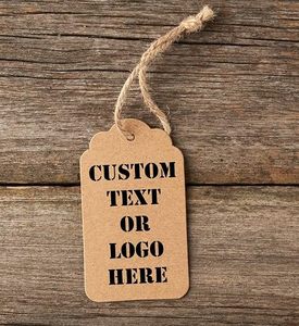 Etiquetas Rectangulares Personalizadas de Papel Kraft para Ropa, Acabado Mate Ecológico, Impresión UV, Etiquetas Colgantes para Prendas - Product Image 1
