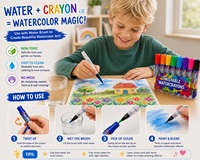 Crayones de Seda Lavables, Barras de Pintura Borrables de 3 Colores para Niños, Pasteles al Óleo Solubles en Agua No Tóxicos 2 en 1, Herramienta de Dibujo para Niños Pequeños