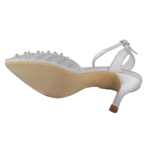 Customized Heel Pointed Toe Wedding <b>Shoes</b> Women Mesh with Beads High Quality Bridal <b>Shoes</b> Heels - Product Image 5