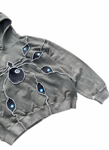 Custom Hot Selling pullover Distressed <b>Patch</b> Acid Wash men Hoodie 100% cotton fleece 450gsm comfortable and breathable - Product Image 5