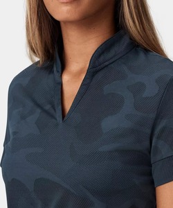 Polo de mujer con cuello en contraste, Polo de mujer con abertura lateral, Polo de mujer con bajo curvo, Polo de mujer de corte largo - Product Image 5