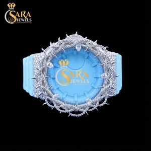 Reloj de Moissanita con Incrustaciones de Diamantes de Imitación de Calidad Premium, Reloj de Moda Urbana para Hombre, Disponible para Exportación - Product Image 4