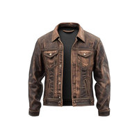 Veste en cuir PU marron vintage pour homme, col rabattu, simple boutonnage, coupe classique, style hiver, doublure en fausse fourrure, logo sur le devant