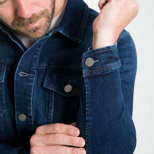 Hot Selling Regular Fit Bulk Quality Fast Delivery <b>Men</b> <b>Denim</b> <b>Jacket</b> Front Covered Button Design Custom Made <b>Men's</b> Jeans <b>Jackets</b> - Product Image 2