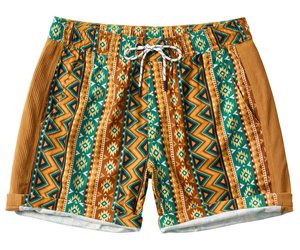 Men Casual <b>Shorts</b> Tropical Print Elastic Waist Drawstring Summer Beach Holiday Colorful Lightweight White top mens summer beach - Product Image 1
