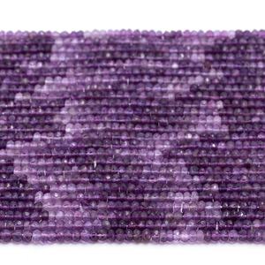 Cuentas de rondelle facetadas de amatista Cuentas de rondelle sombreadas de amatista Cuentas de amatista Africana natural - Product Image 1