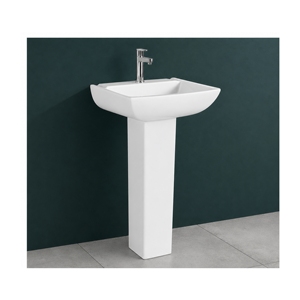 Lavabo de Pedestal Rectangular Plano con un Solo Orificio, Montado en el Suelo, Minimalista, con Capacidad de 9L y Acabado Pulido - Product Image 1