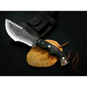 Couteau de traqueur Burraq OEM DIY fait main en acier D2 industriel de 12 pouces, à lame pleine, multifonctionnel, avec motif texturé martelé, en cuir - Product Image 2
