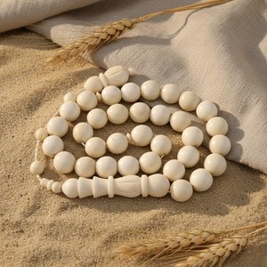 Artisan Eco-Friendly Modern Bone Tasbih 33 Beads Muslim Prayer <b>Rosary</b> Necklace - Product Image 5