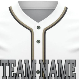 Camiseta de Béisbol Personalizada para Hombre, con Botones, en Oro Blanco, Transpirable, Uniforme Deportivo para Equipos de Softbol - Product Image 5