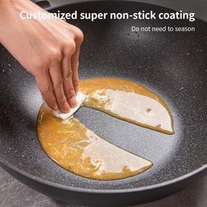 Wok antiadherente de calidad premium con tecnología de calentamiento rápido, cuerpo duradero y superficie lisa para una mejor liberación de alimentos y limpieza. - Product Image 4