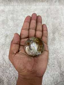 ลูกบอลควอตซ์ธรรมชาติขัดเงา พร้อมลวดลายแร่ธาตุสีน้ำตาล ลูกบอลคริสตัลเรียบเนียน - Product Image 4