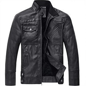RNSHANGER New <b>Men's</b> Leather <b>Jackets</b> Spring Casual Motorcycle PU <b>Jacket</b> <b>Biker</b> Vintage Zipper Hooded Warm - Product Image 5