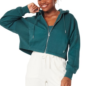 Tops Cortos de Algodón de Manga Larga para Mujer, Diseño de Moda al por Mayor, Sudadera con Capucha Personalizada, Transpirable, Invierno 2026, Básicos - Product Image 1